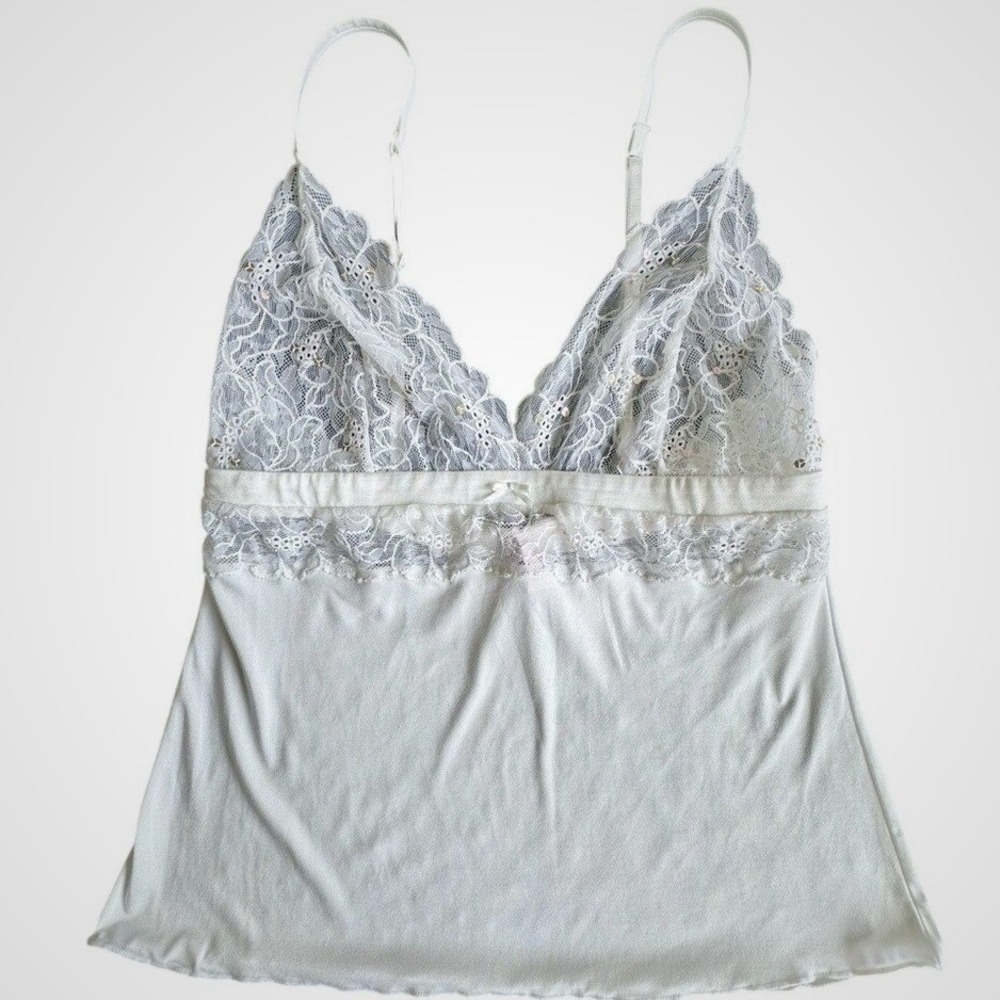 Victoria's Secret White and Pink Lace Detail